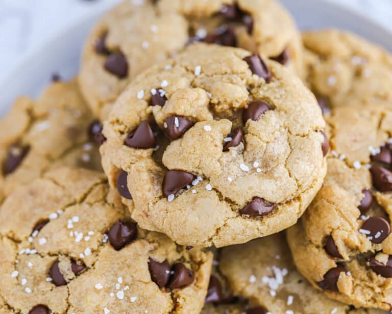 Plate of Vegan Chocolate Chunk Cookies